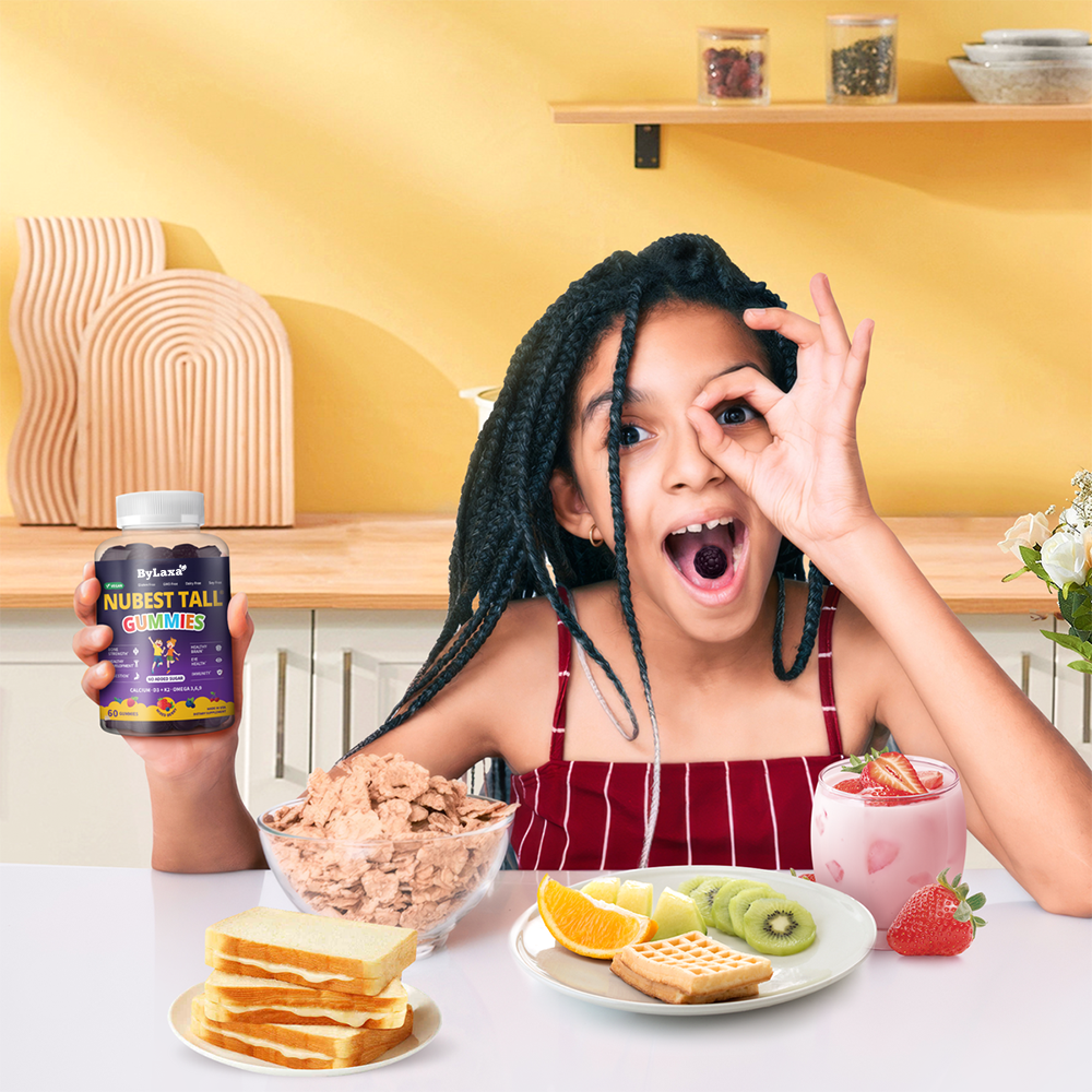 Bylaxa NuBest Tall Gummies for Ages 2+, No Added Sugar, 60 Vegan Gummies